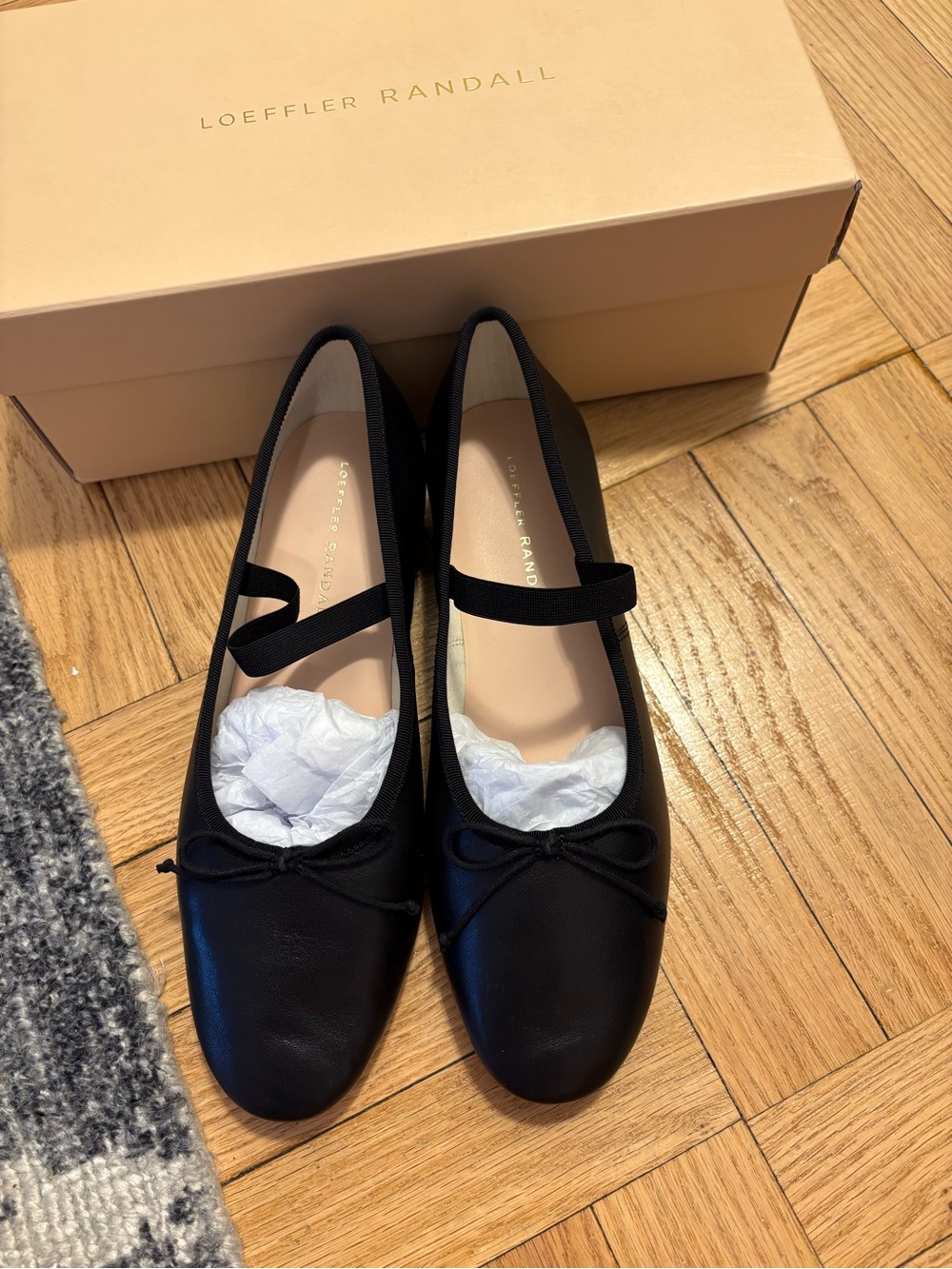 Loeffler Randall Black Leather Ballet Flats - Picture 2 of 6